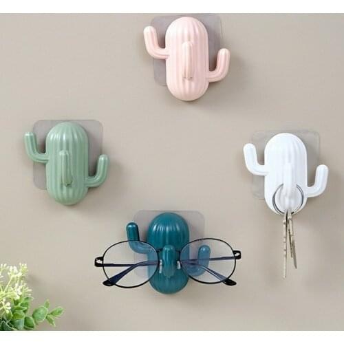 Door hook cactus creative hook lovely wall hanging wall entrance porch storage key no punch over the door hooks for hanging 1pc