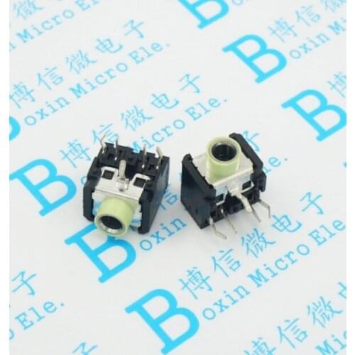 10Pcs/Lot Pj306 Light Green Headphones Plug Female 3.5Mm Headphone Socket Double Track Socket Stereo Socket