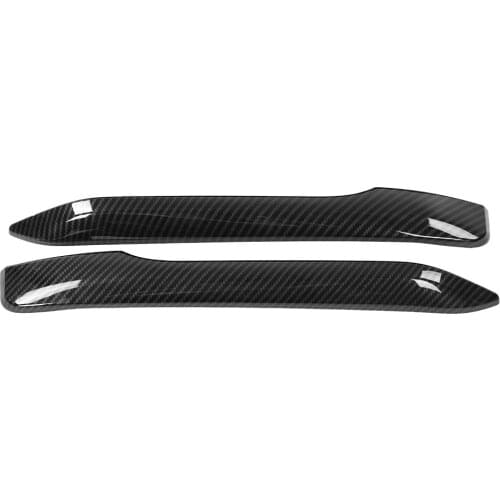 ABS Chrome 2pcs Carbon Fiber Style Auto Front Fog Lamp Strips Trim For BMW X1 F48 2016-2019 Front Fog Lamp Trim Black