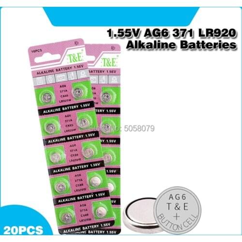 20pcs 1.55V AG6 371 SR920SW LR920 SR927 171 370 L921 LR69 SR920 Button Batteries For Watch Toys Remote Cell Coin Battery