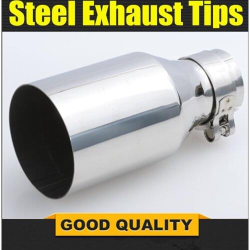 Free Shipping: 1 PC Car Modified Stainless Steel Exhaust Pipe Universal Straight Edeg Shiny Muffler Tip