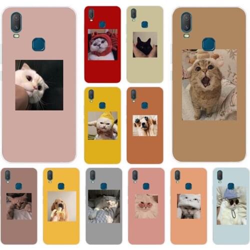 18AS Cute cat Soft Silicone Back Cover Case for Vivo Y3 Y11 2019 Y12 Y15 Y17 V17Neo V17 Pro cover funda