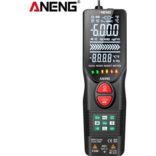 AN998 Digital Multimeter Automatic NCV Tester VA Display for AC/DC Voltage NCV Capacitance Resistance Frequency Temperature Test