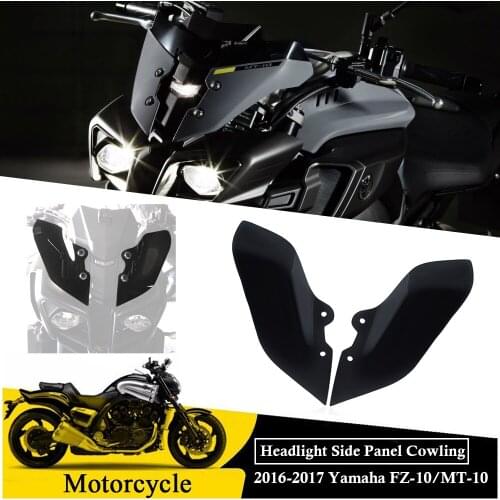 Motorcycle Parts ABS Plastic Black Upper Headlight Side Fairing Cover Cowling for 2016 2017 2018 2019 Yamaha MT FZ 10 MT10 FZ10
