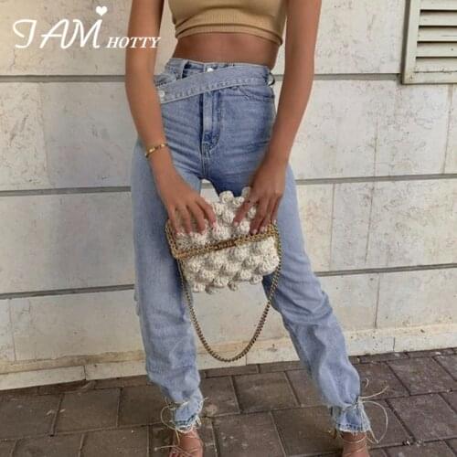 Oblique Sashes Patched Baggy Mom Jeans Women Vintage High Waist Denim Girls Fashion Denim Street Fashion Black Pants Iamhotty