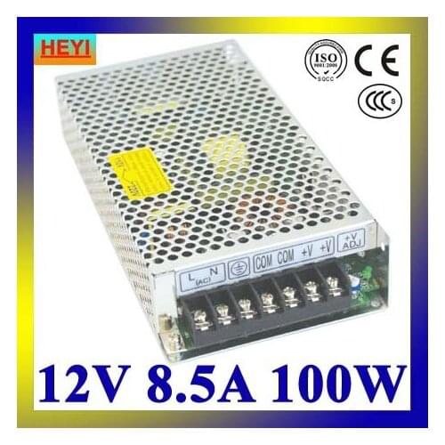 Single output switching power supply 12V 8.5A 100~120V/200~240V AC input LED power supply 100W 12V transformer