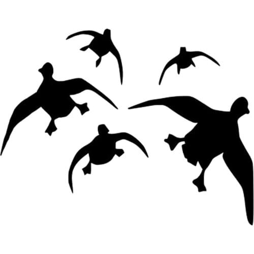 13cm*10cm Interesting Flying Ducks Car Stickers Personality Vinyl Car Styling Decal Accessories Black/Silver c1-6002