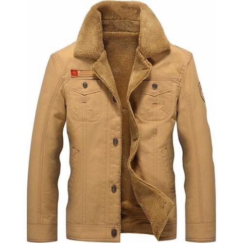 2019 Winter Bomber Jacket Men Fleece Warm Male fur collar Mens Army Tactical Fleece Jackets Drop Shipping