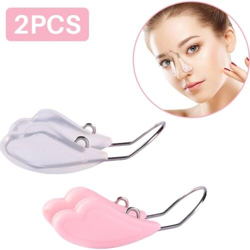 2Pcs Nose Shaper Nose Up Shaping Machine Lifting Bridge Straightening Nose Clip Face Lift Nose Up Clip Facial Corrector