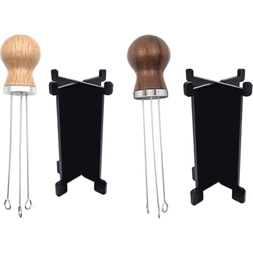 Espresso Coffee Stirrer with Holder,Stainless Steel Coffee Stirrer Needle Distributor,Needle Type Hand Tampers