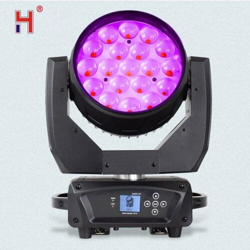 Moving Head Led Wash 19X15W Rgbw Zoom Wash And Beam Dj Effect Light For Bar Night Stage Lighting Club Dj Disco Light