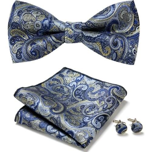 New Paisley Bow Tie Wedding Bowtie Noeud Papillon 100% Silk Pajaritas Cravat Bowties Female Male Bow tie for men