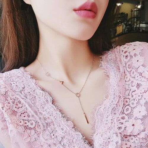 Love Letter Stainless Steel Tassel Necklace For Women Jewelry