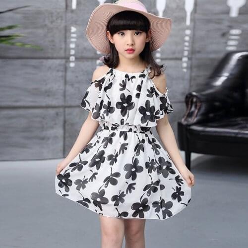 Baby Girls Dress Summer 2019 Fashion Children Clothing Kids Flower Dress Chiffon Princess Costume Kids Clothing 2-12 years