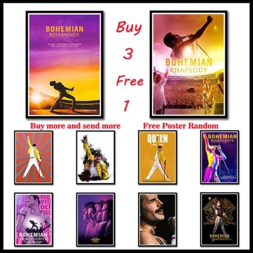 Rock Music Queen White Coated Paper Posters hd printed film poster "Bohemian Rhapsody Frameless