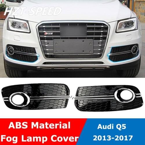 Q5 ABS Material Black Car Front Fog Light Grille Cover Trim For Audi Q5 Modify QS5 2013-2017