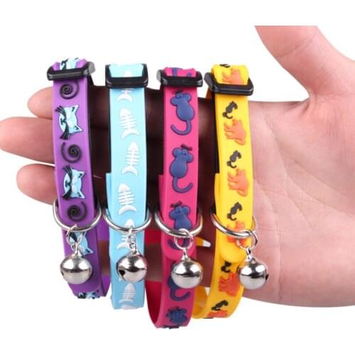 Adjustable Breakaway Cat Collar With Bell Pet Cats Collars For Small Dog Necklace
