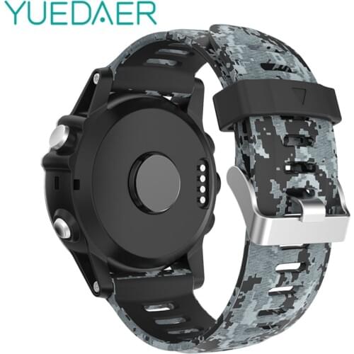YUEDAER Sport Camouflage Watchband Strap For Garmin Fenix 5X Band Green Gray Silicon Bracelet For Garmin Fenix 3 3 HR Strap Men