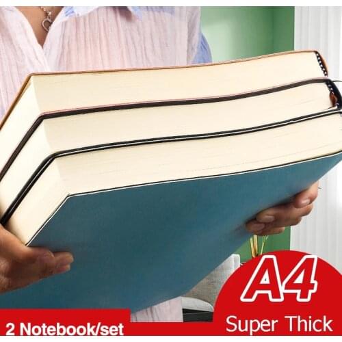 A4 Super Thick Notepad Students Cute Notebook Retro Colors Creativity Stationery kawaii Pu cover Notebooks School Supplies