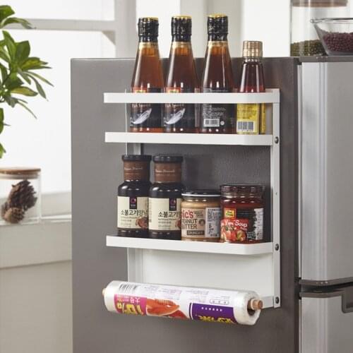 Tieyi Fridge Shelf Creative Kitchen Products Folding Storage Organizer Display Shelf Multi-Functional Magnetic Suction Rack