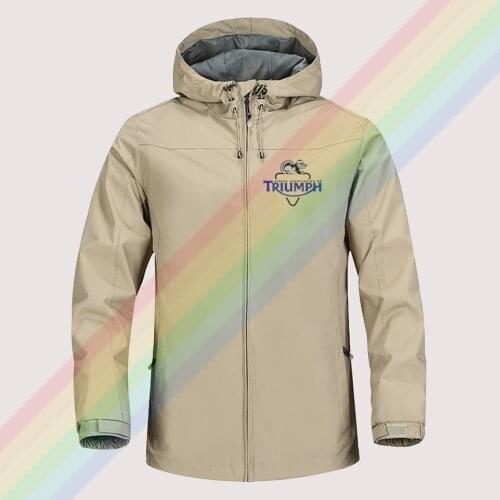 Triumph logo 3 Outdoor Mountaineering Windproof Jacket Hooded comfortable Men Women Fashion High Quality Asian size