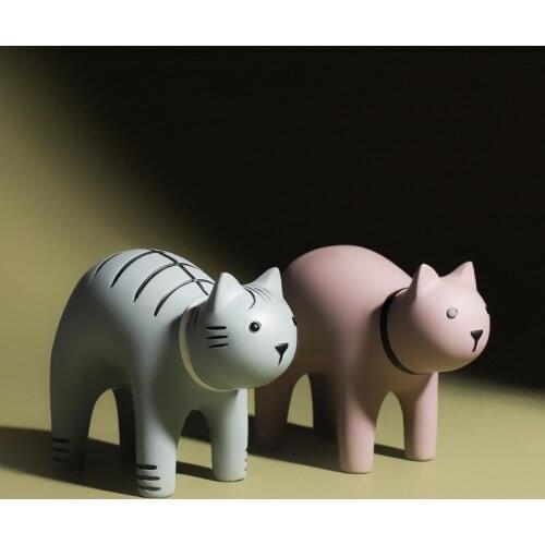 Modern Minimalist Style Cat Sculpture Living Room Decoration Furnishings Resin Crafts Childrens Gifts