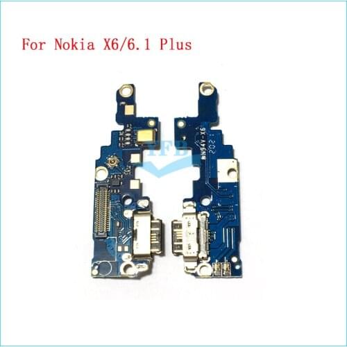 10pcs USB Charging Port Dock Jack Plug Connector Charge Board Mic Microphone Flex Cable For Noki X6/6.1 Plus