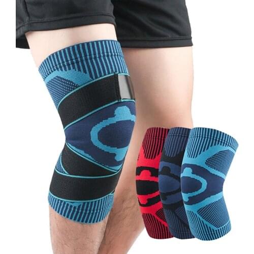 Wicking Sports Knee Pads Strap Compression Free Adjustable Kneepad Pressurized Elastic Brace Protector Fitness Gear