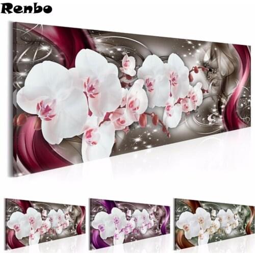 Needlework DIY Diamond Embroidery Orchid flower Pattern Rhinestone Sets Mosaic Diamond Painting Cross Stitch Wall Decor