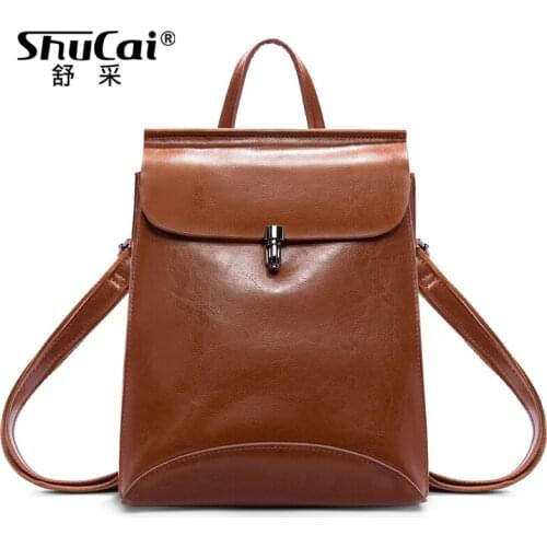 Anti theft backpack women leather travel ladies bagpack purse vintage backpack bag school bags for teenage girls