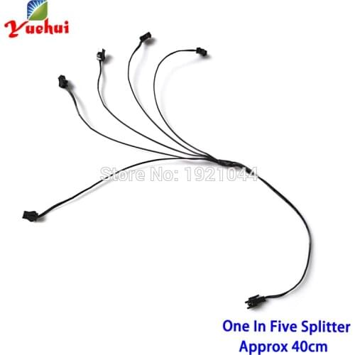 1PCS EL Wire Connectors (Splitter) and (One Male Connector with Five Female Connectors) as glowing party supplies accessories