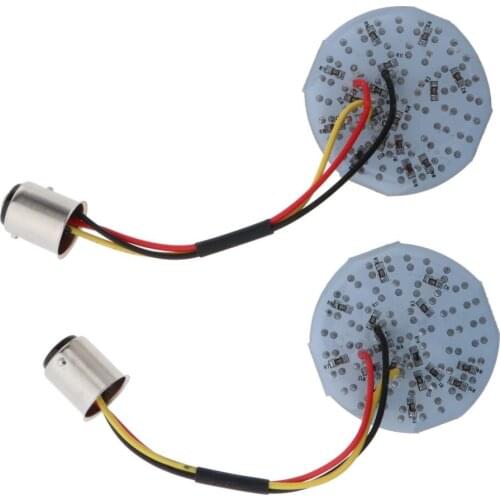2 x Yellow White Bullet LED Turn Signals Panel Replacement for Harley Motorcycle