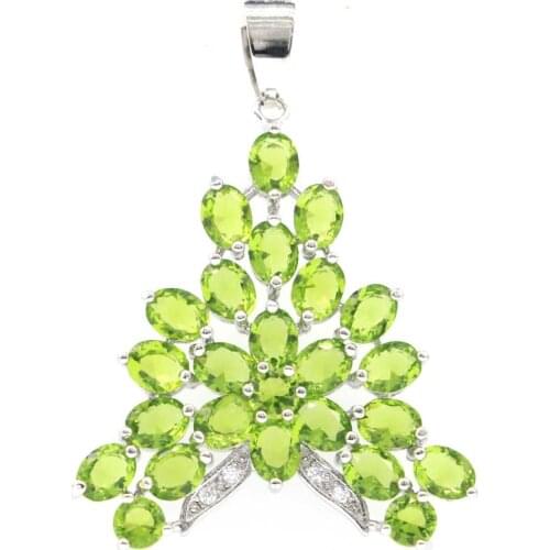 47x23mm Beautiful Rectangle Pink Morganite CZ Women Wedding Fine Jewelry 925 Sterling Silver Pendant