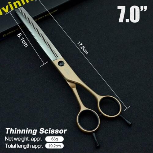 7" High Quality Pet Dog Gromming Scissors Thinning Shears Sharp Edge Animals Cat Cutting Stainless Steel Barber Cutting Tools