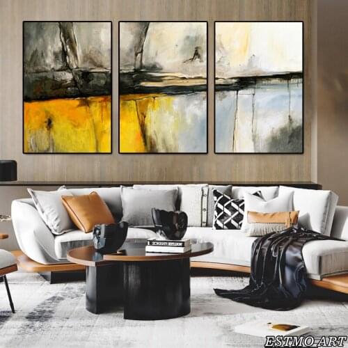 Abstract Art Print Canvas Painting for living room HD Golden Black Graffiti Art Picture Simple modern Hoom Decor Oil Painting