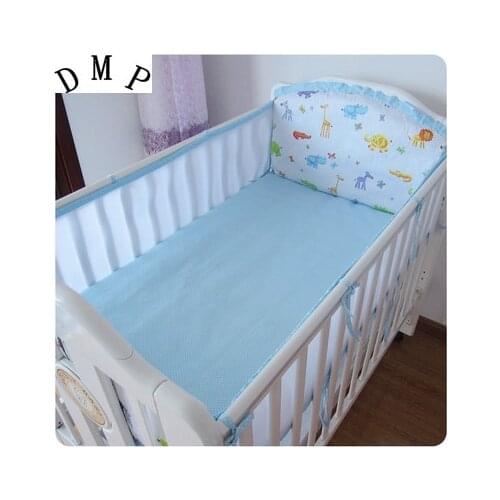 Promotion! 5PCS Mesh children kids Baby bedding Sets for Boy And Girl crib bedding set Cot Set,include(4bumpers+sheet)