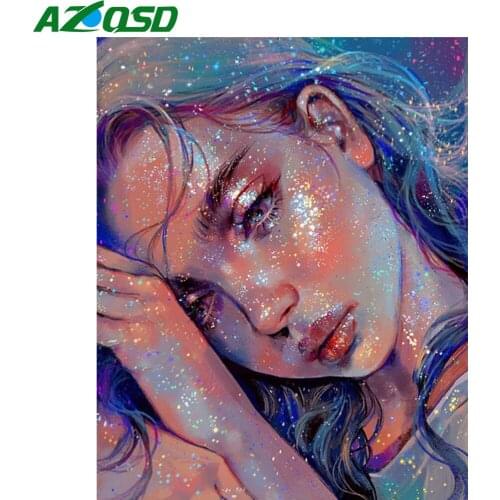 AZQSD Full Square/round Drill 5D Diamond Painting Girl Mosaic Diamond Embroidery Portrait European Home Decorations Crafts