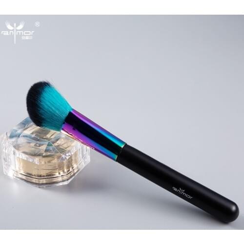Anmor 1Pcs Synthetic Hair Contour Powder Makeup Brush For Cosmetic Copper Bronzer Make Up Brushes With Wood Handle