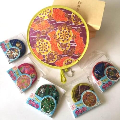 Free Shipping (4pcs/Lot) Cool Summer Colorful Nylon Portable Folding Hand Fan/Flying Disk for Party Gift