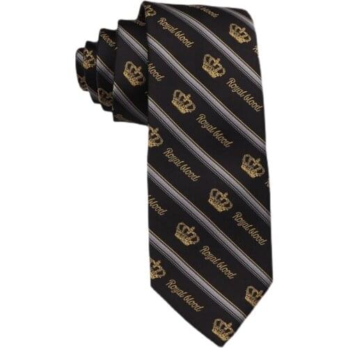 Free Shipping New Male mens printed tie female students necktie Original design crown embroidery 7CM tie hand-made accessories