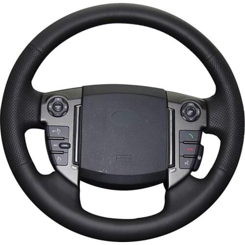 Black Synthetic Leather Car Steering Wheel Cover for Land Rover Discovery 4 2010-2016