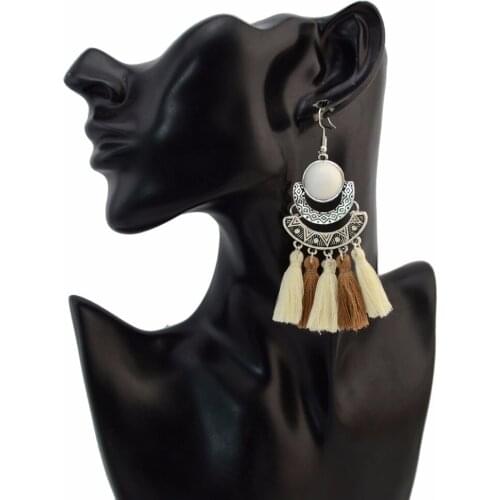 Ethnic Rhinestone Colorful Tassel Earrings For Women Vintage Long Fringe Hanging Drop Earring Bohemia Pendientes Party Jewelry