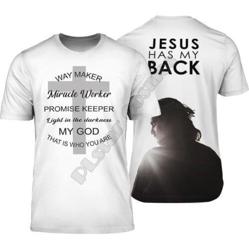 Jesus Has My Back 3D Printed t shirts women for men Summer Casual Tees Short Sleeve T-shirts Short Sleeve Drop Shipping