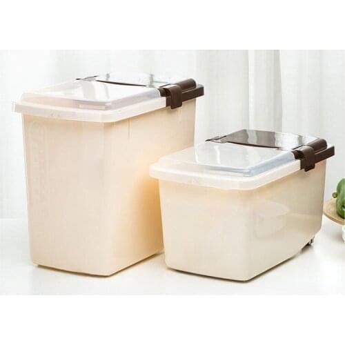 Sealed Rice Bucket Household Metering Miscellaneous Grain Bucket Plastic Transparent Rice Storage Box