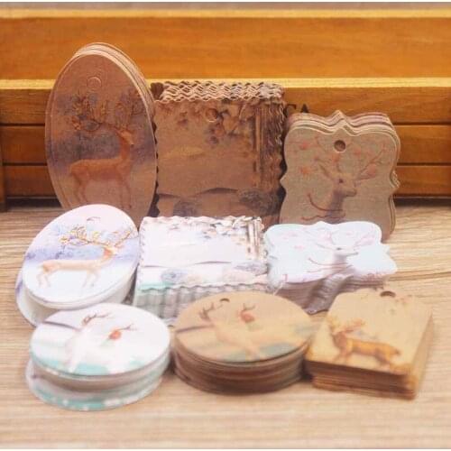 Hot sale 100pcs multi brown /white gifts label paper tag DIY jewelry cute Romatic wedding favors /cookies decorative candy tag