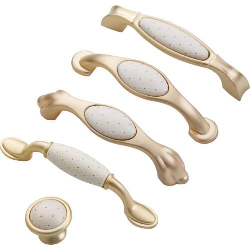 KK&FING European Luxury Copper Brushed Zinc Alloy Cabinet Handles Drawer Knobs Kitchen Cupboard Door Pulls Furniture Hardware
