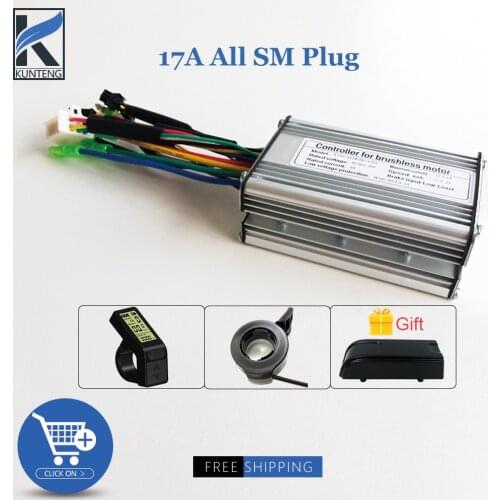 Electric Bicycle Brushless Motor Controller 36V48V 350W 6 Mosfets Thumb Throttle KT Display Combination For Ebike Conversion Kit