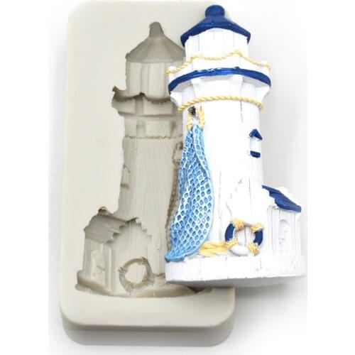 Luyou 1pcs Lighthouse Silicone Mold Fondant Mould Cake Decorating Tools Cake Molds, Sugarcraft, Kitchen Accessories FM1807