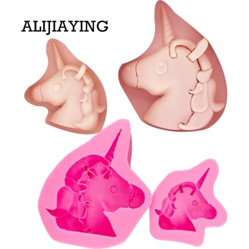 M1391 DIY unicorn Cake Tools silicone mold dessert Decorating Gumpaste fondant Polymer Clay craft Resin soap mould