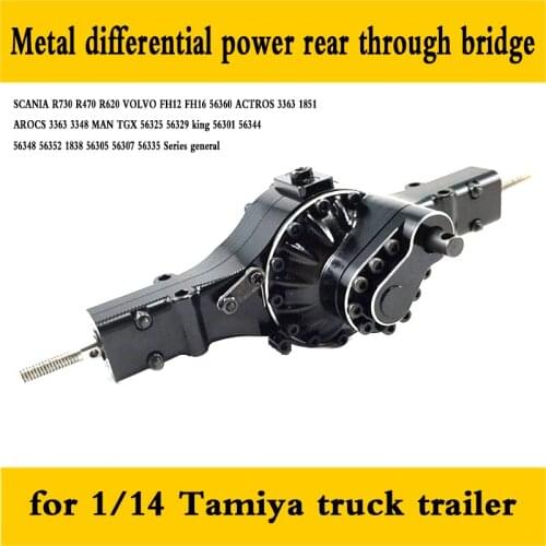 Metal Differential Power Through The Bridge for 1/14 Tamiya RC Truck Car SCANIA VOLVO FH16 ACTROS 3363 1851 AROCS MAN TGX Diy